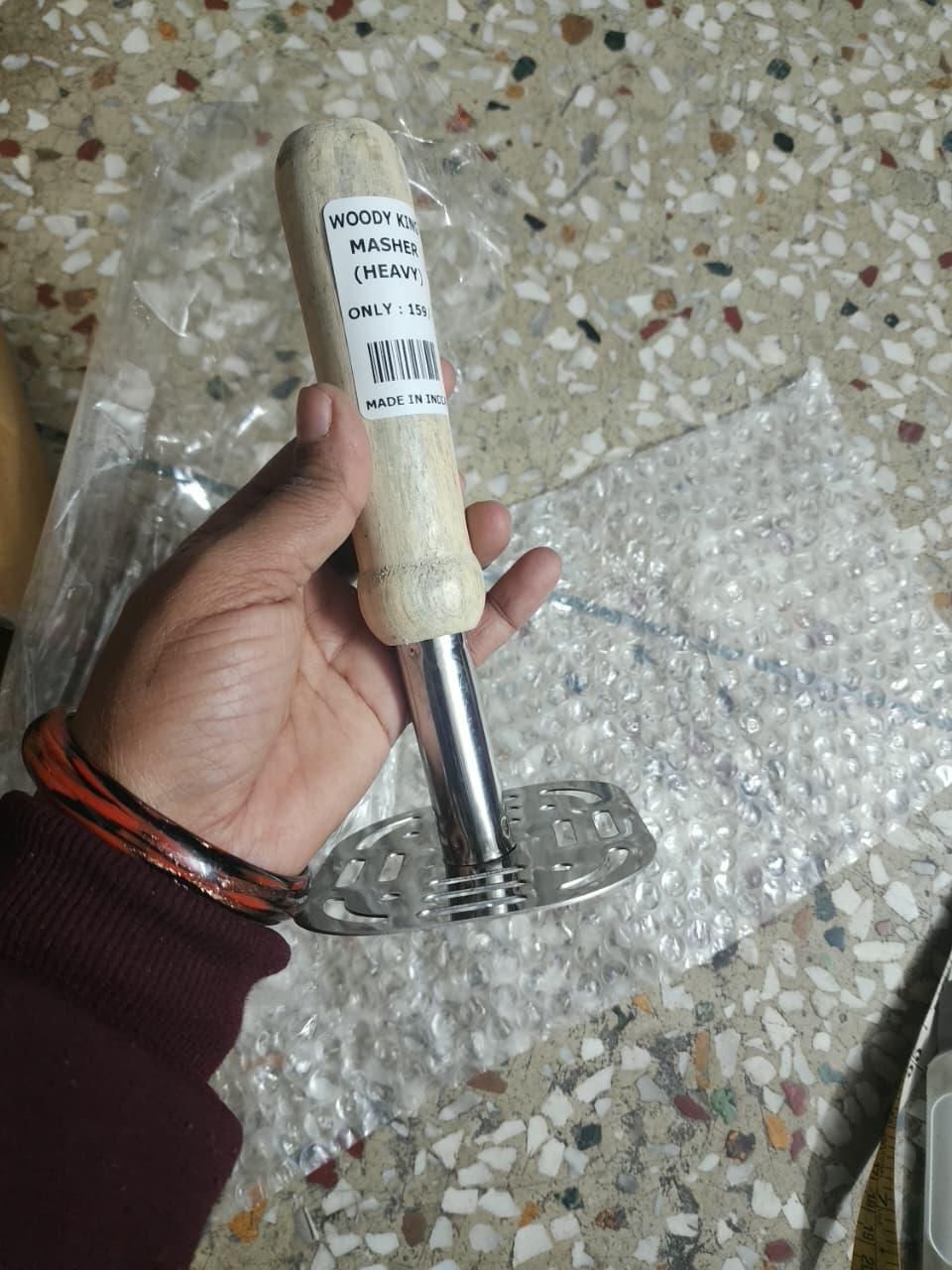 Wooden Handle Square Potato Masher