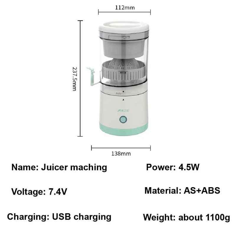 Portable USB Mini Electric Rechargeable Blender – Fruit Fresh Juice & Lemon Maker