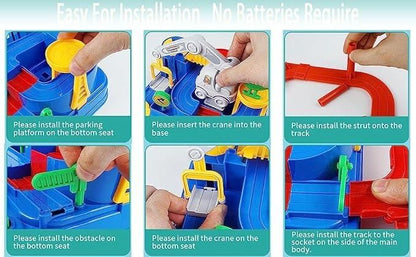 Race Track Educational Parking Crane Toys Airplane Truck Playset
